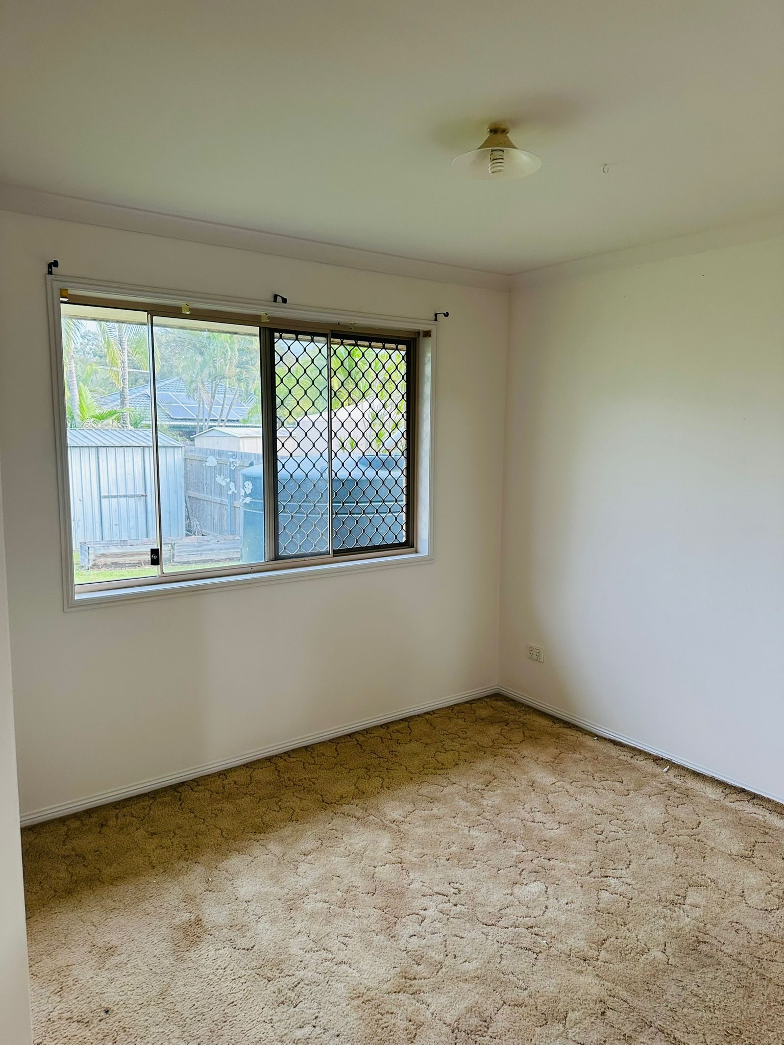 After: bright white bedroom walls and ceiling, Bald Hills interior repaint