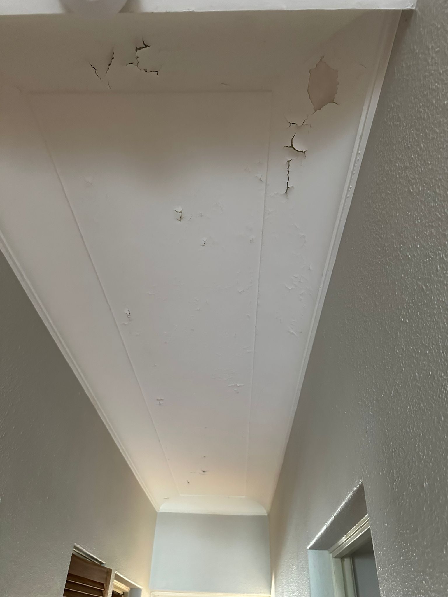 Before: ceiling prior to repaint, Hamilton