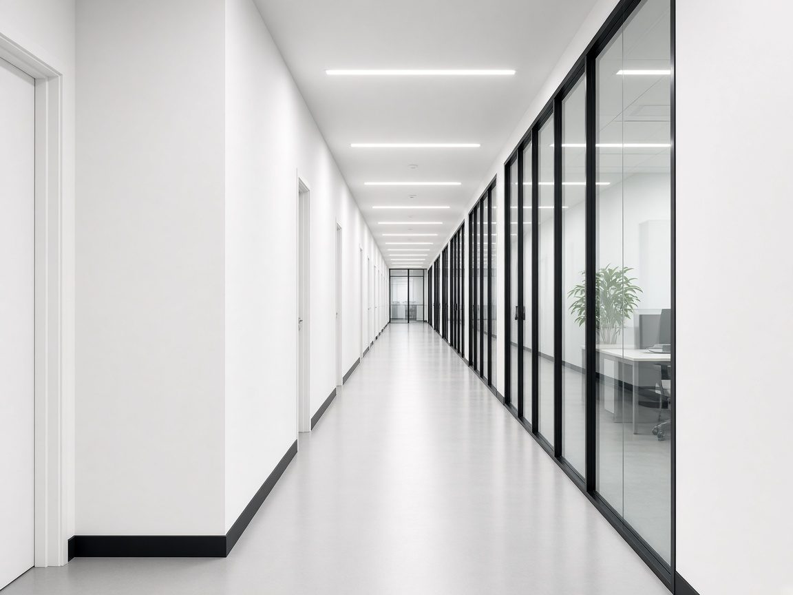 Freshly painted commercial office corridor — commercial painting Brisbane