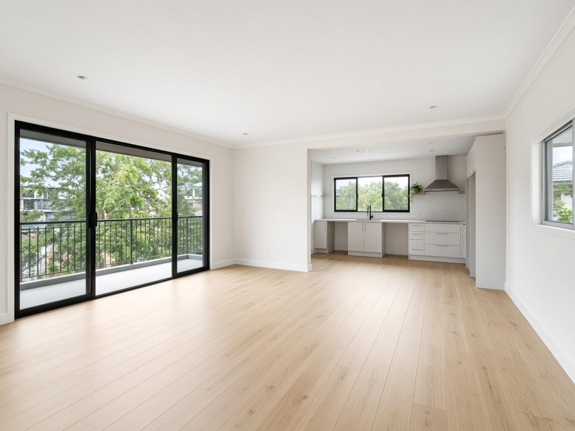 Vacant rental living area freshly painted for listing — real estate painting Brisbane